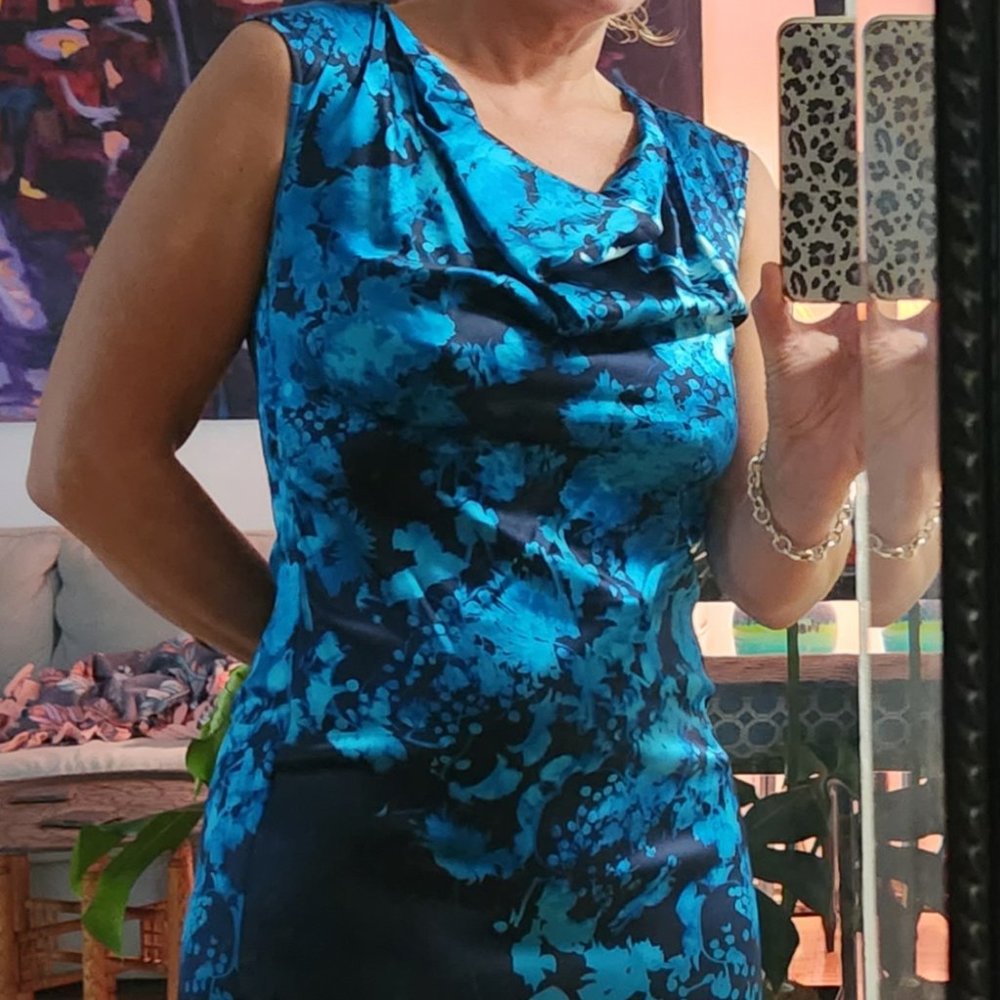 Kenneth Cole Scoop Neck Silk Dress XS